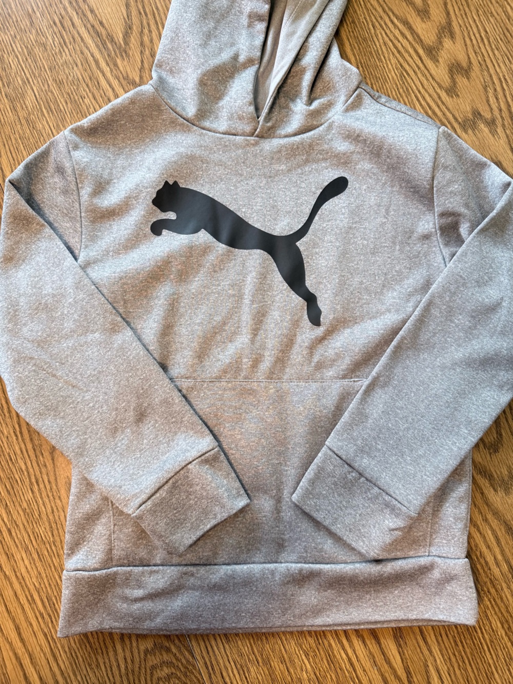 Puma Size 8 Gray Hoodie with Black Logo Like New